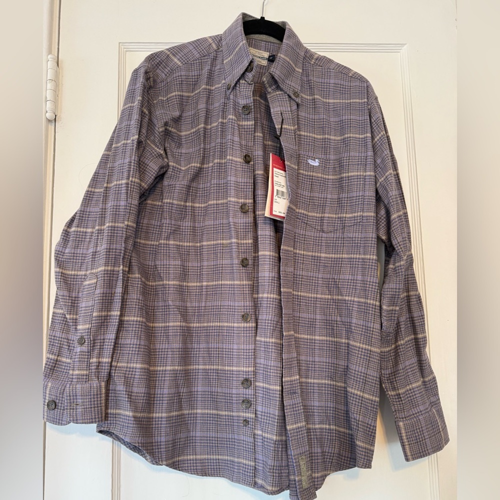 Southern Marsh Men's Plaid Button-Down Shirt - Purple and Gray